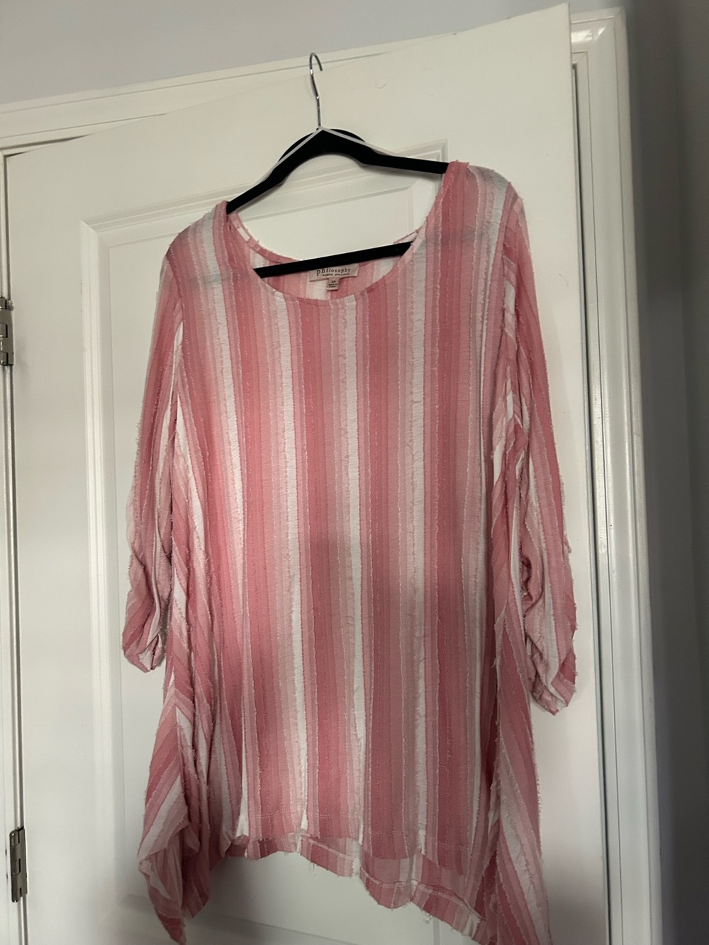 Philosophy Soft Stripe Pink & White Women's Tunic Top